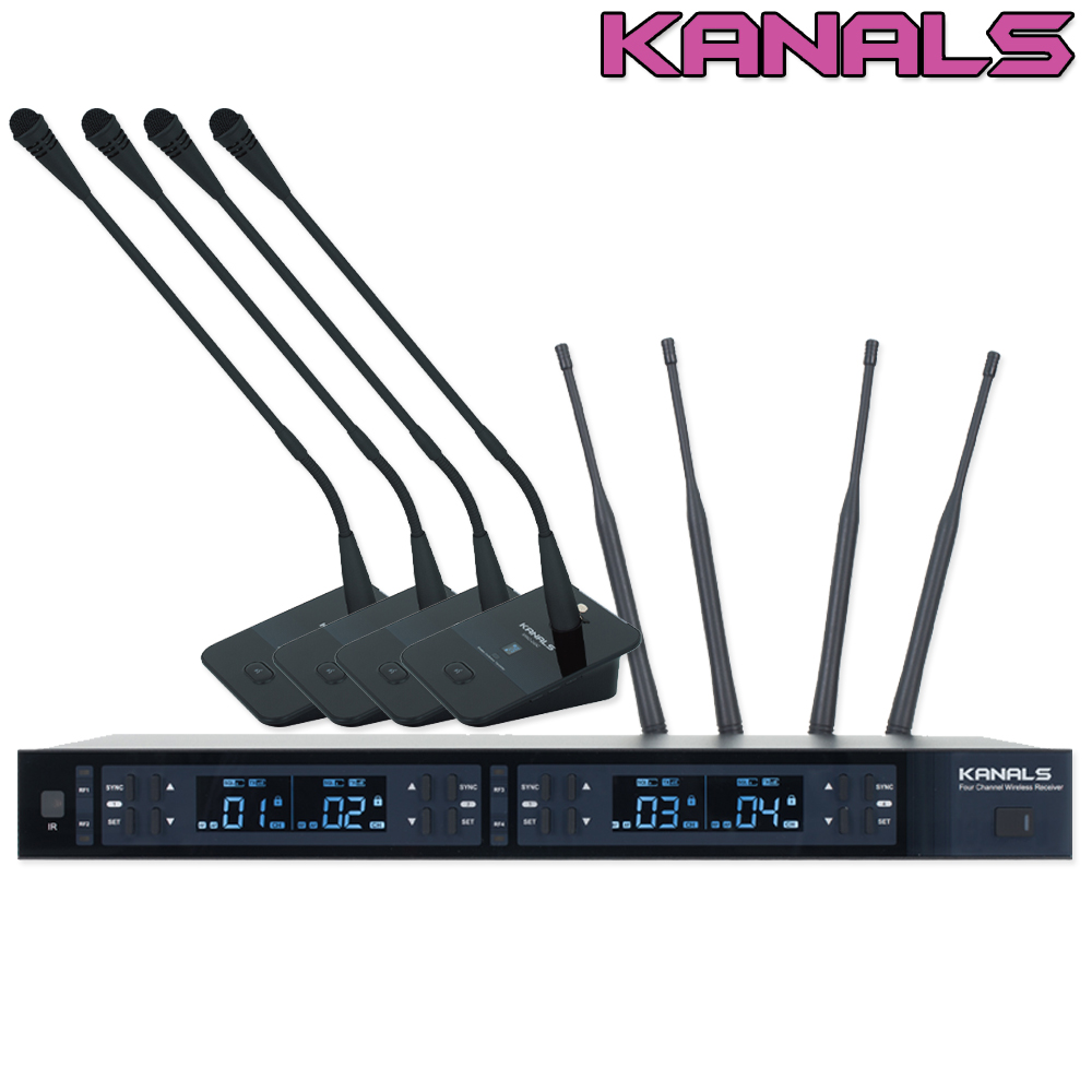 MWG-4500 카날스 4채널 회의용 무선 마이크, USB-C 충전, 뛰어난 흡입력